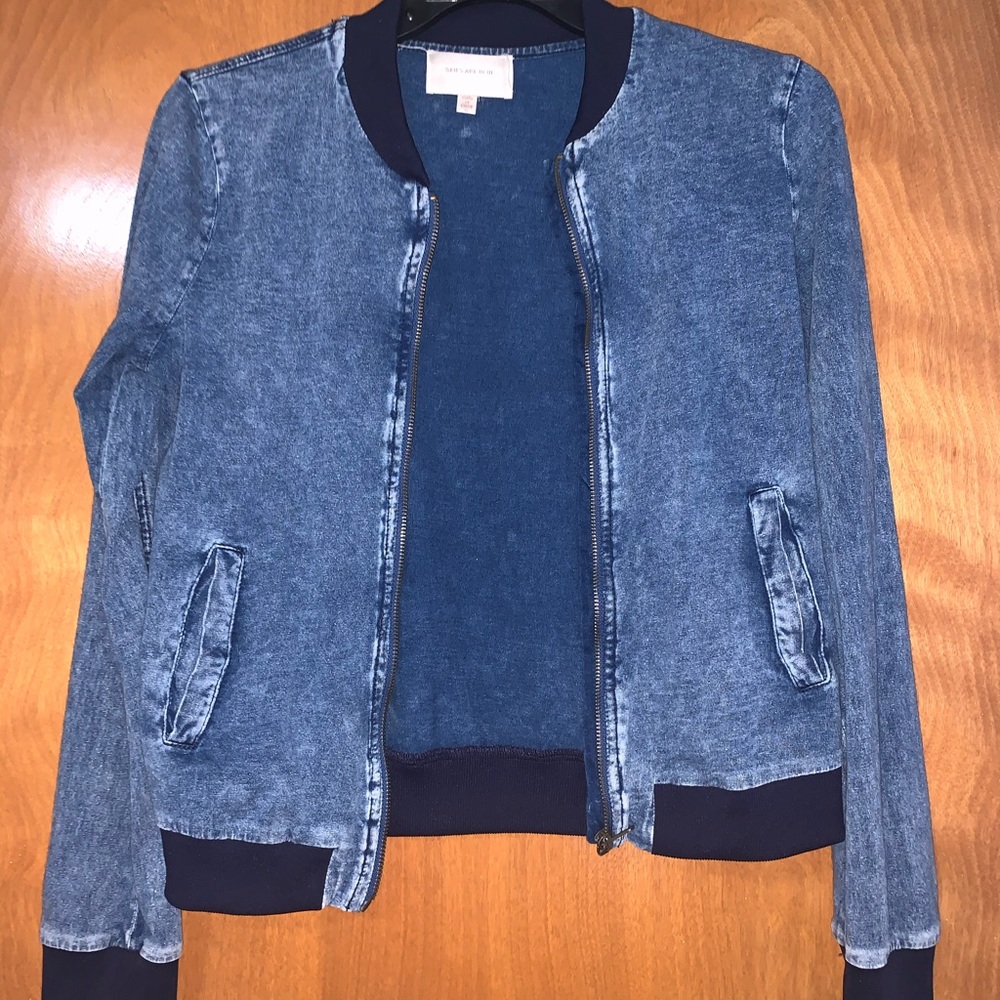 Skies Are Blue Faux Denim Jacket Size S